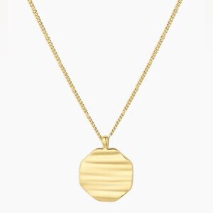 Gorjana sunset coin necklace, 18k gold plated, EUC